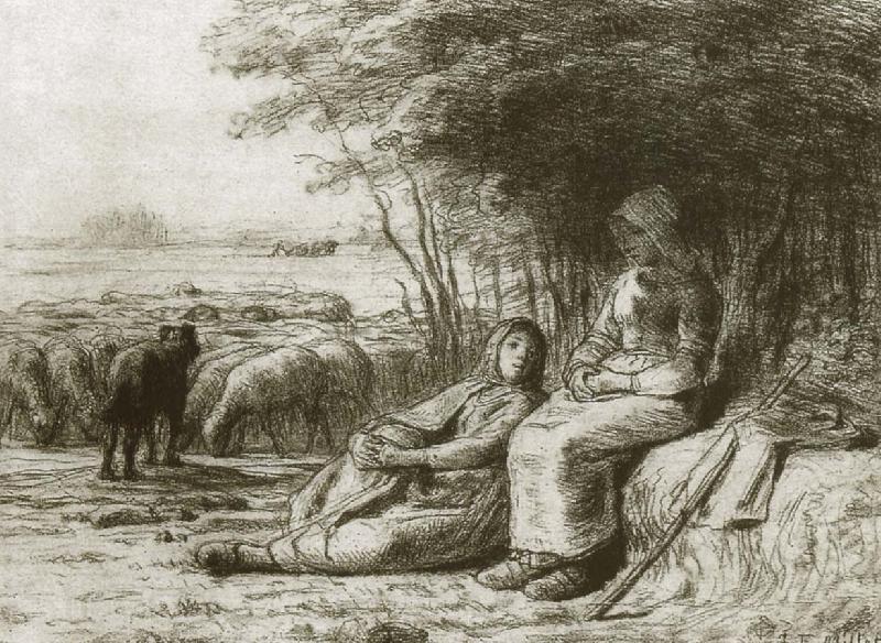 Jean Francois Millet Two shepherden